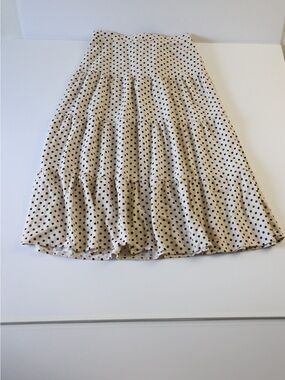 STATEMENT Beige Polka Dot Maxi Skirt